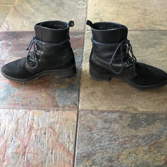 Leather & suede combat boots - Picture 3 of 8